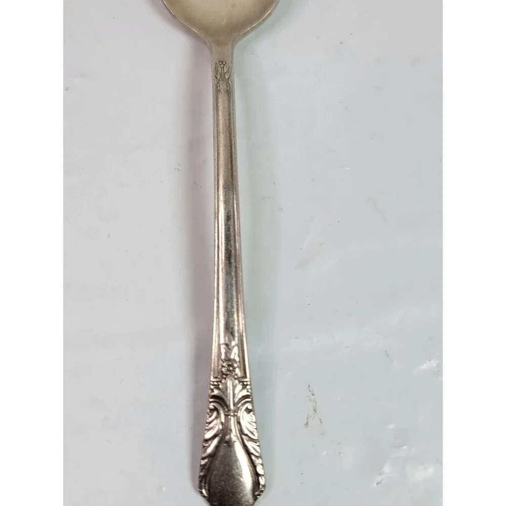 Vintage Wm Rogers Mfg Co Original Rogers Silverplate Serving Spoon Floral